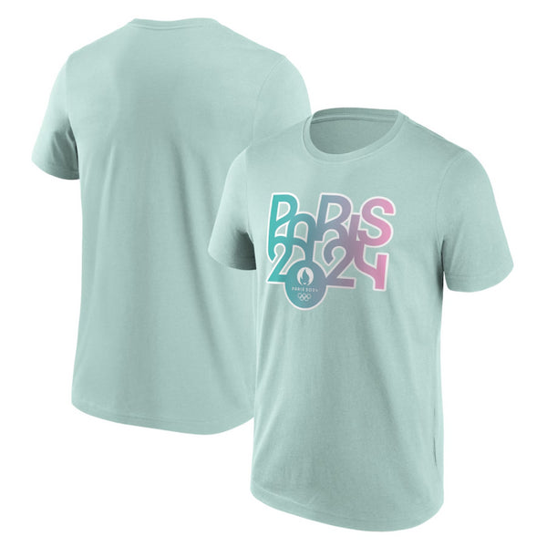 Paris 2024 Men's T-Shirt Mint Olympics Ombre Bold T-Shirt
