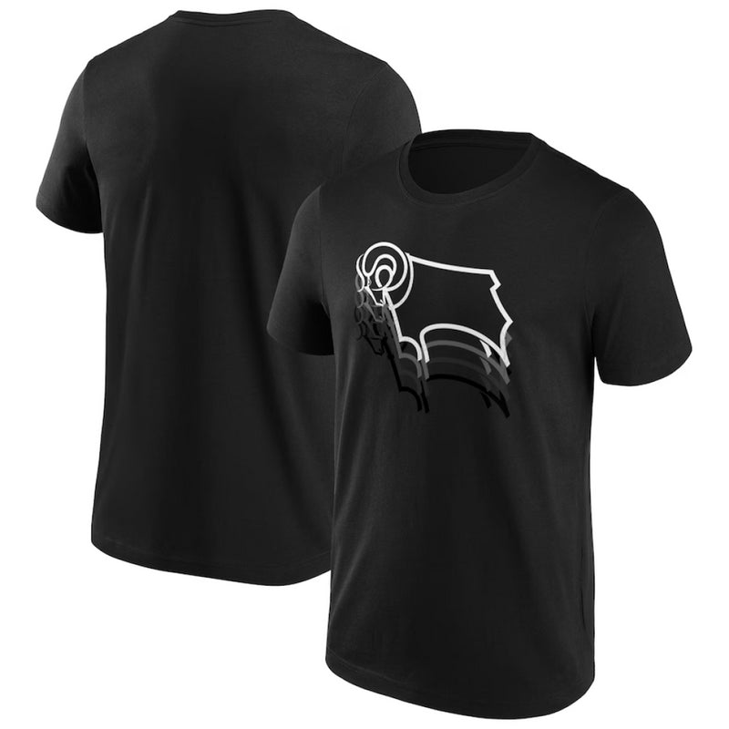 Derby County Men's T-Shirt Football Ripple Graphic Top