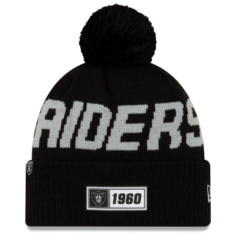 Las Vegas Raiders Beanie New Era NFL Sideline Adult Bobble Hat
