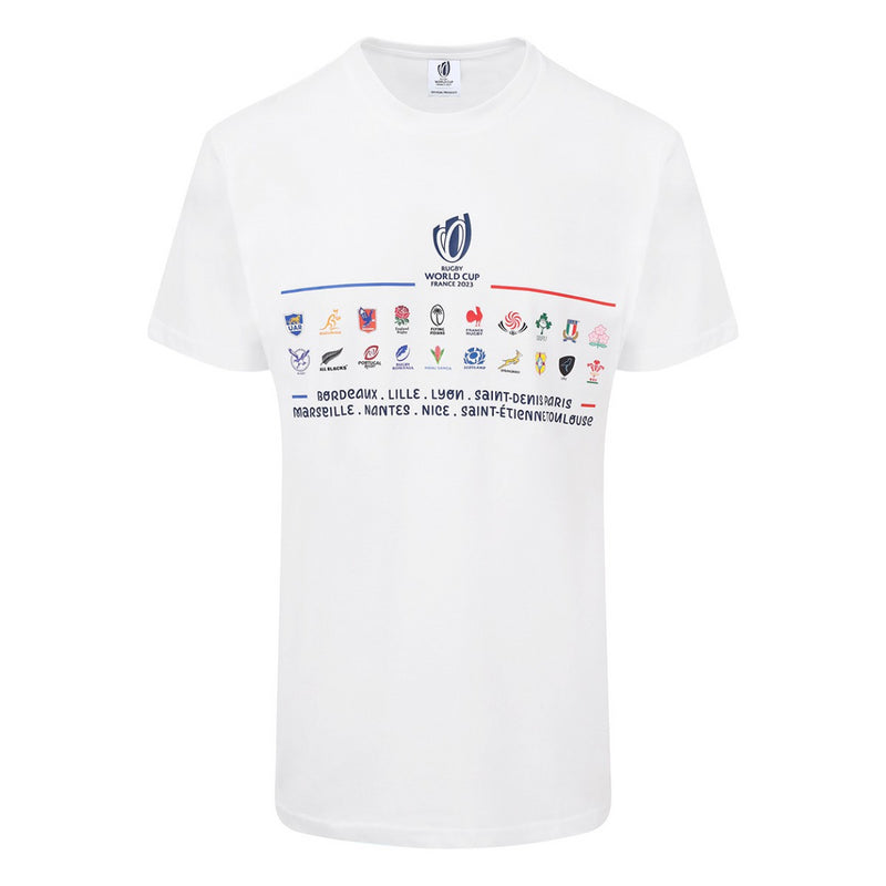 Rugby World Cup 2023 T-Shirt Men's 20 Unions Stacked Top