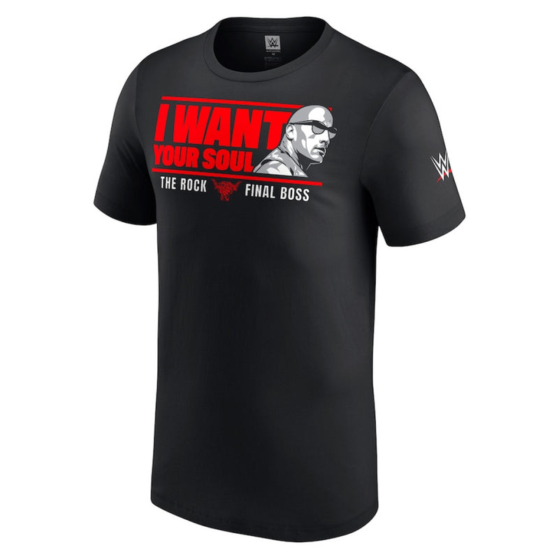 WWE Men's Graphic T-Shirt The Rock I Want Your Soul Top