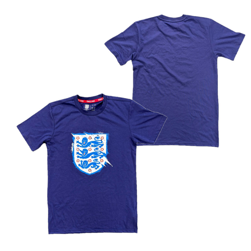 England Men's Football T-Shirt Splatter Graphic Navy Top