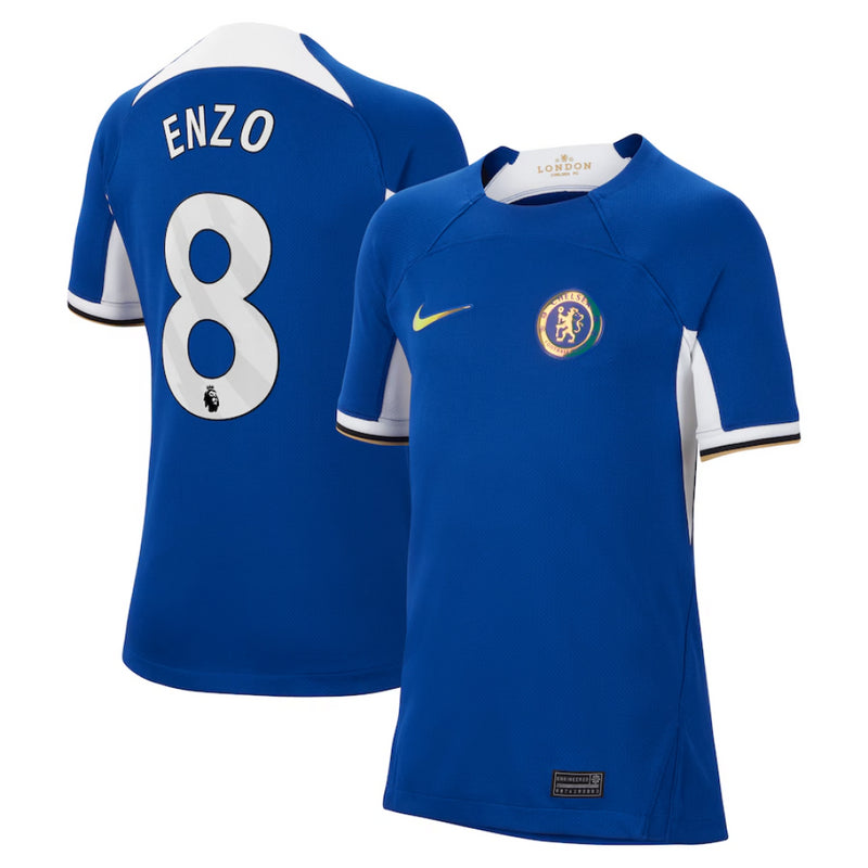 Chelsea Nike Football Shirt Kid's Home Prem Top - Enzo 8