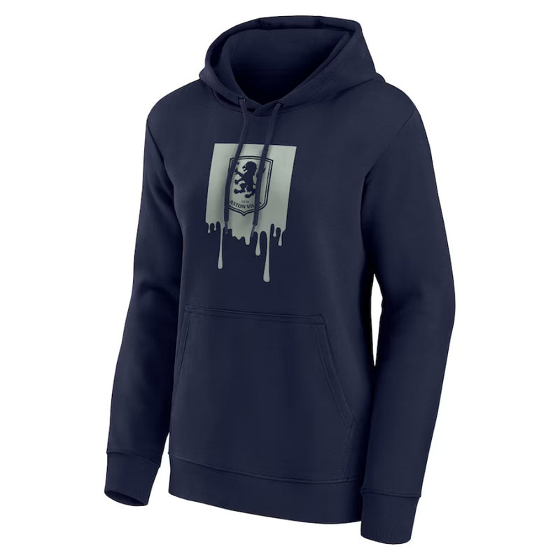 Aston Villa Women's Hoodie Football Black Liquify Logo Hoodie