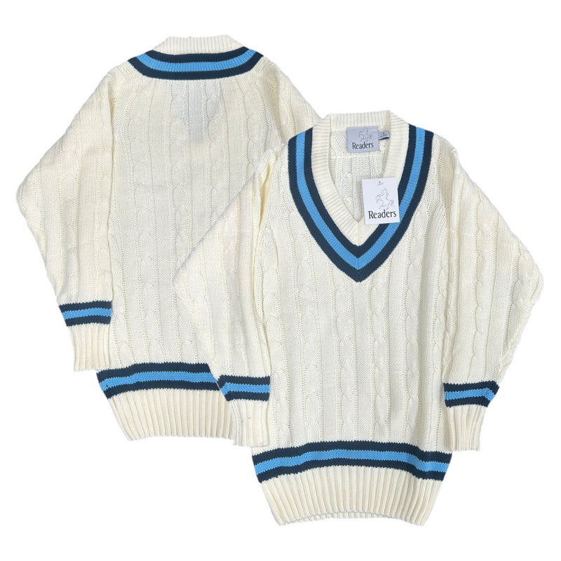 Readers Men's Cricket Jumper Long Sleeve Sweater Top
