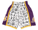Men's Los Angeles Lakers Shorts MN NBA Doodle Swingman Shorts - New