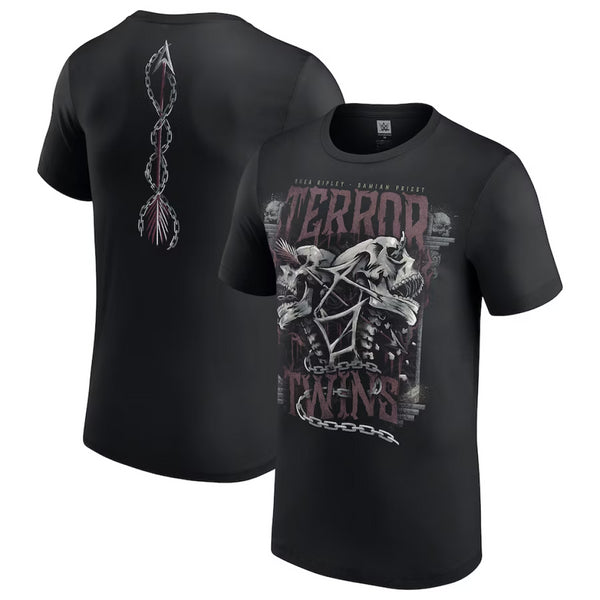 WWE Men's Graphic T-Shirt Terror Twins Black Top