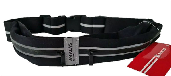 Akalas Black Running Belt Sweatproof Waist Pack Bag