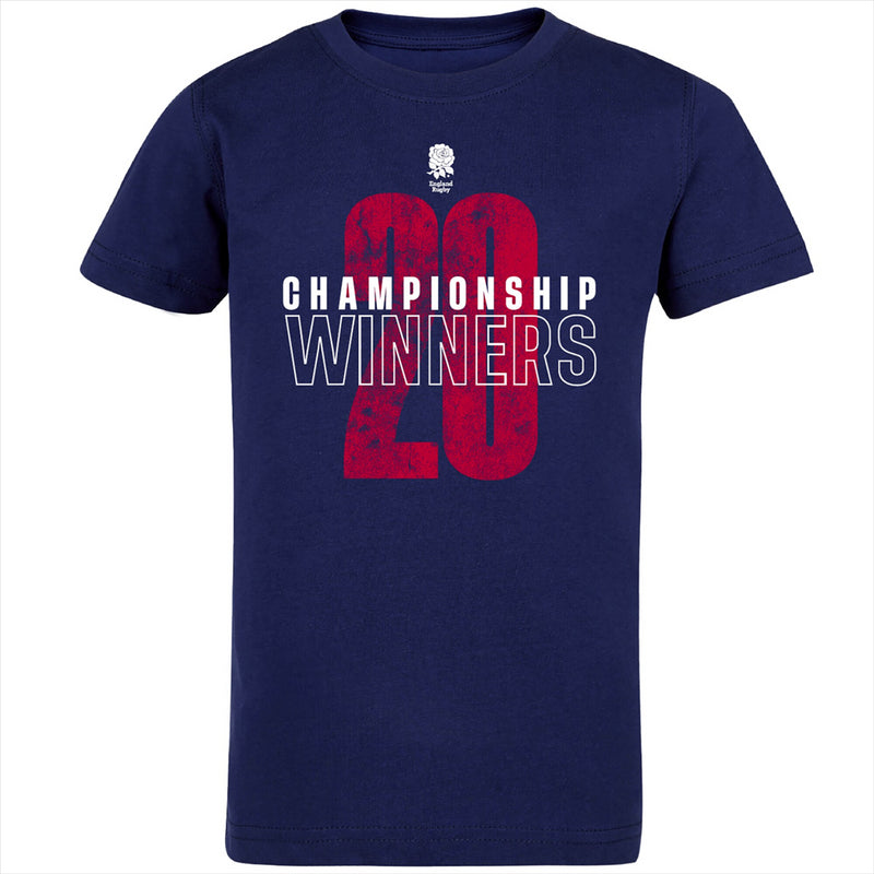 England Rugby Men's T-Shirt Navy Champ Winners 2020 Top