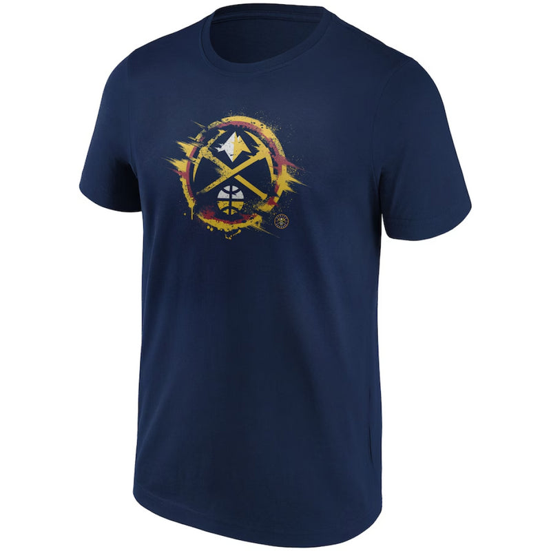 Denver Nuggets Men's T-Shirt NBA Splatter Graphic Navy Top