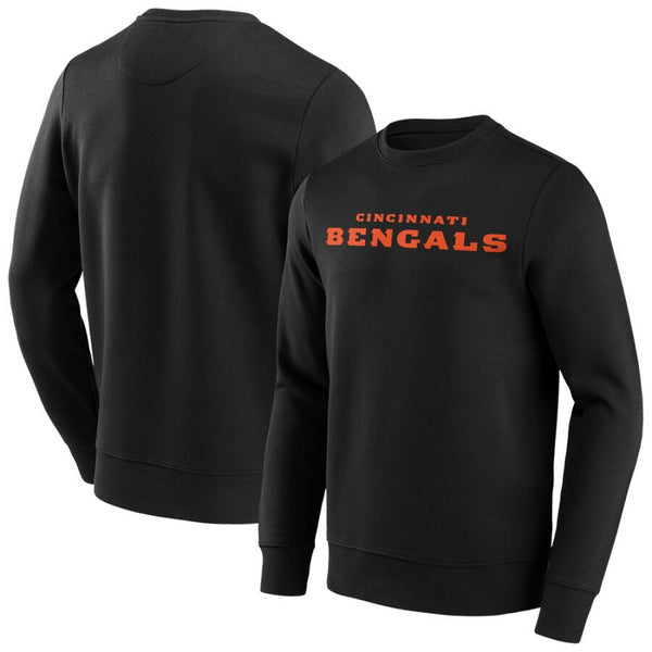 Cincinnati Bengals Men's Sweatshirt NFL Black Wordmark Top