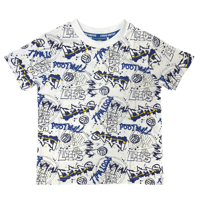 Leeds United T-Shirt Kid's All Over Print Football Top