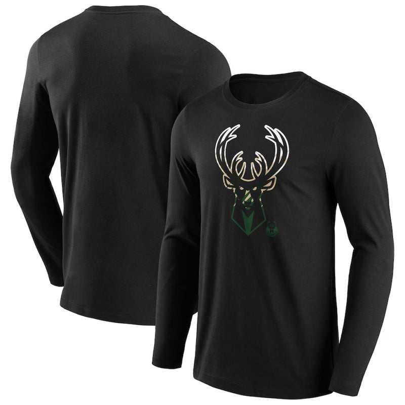 Milwaukee Bucks NBA T-Shirt Men's Fade LS Top