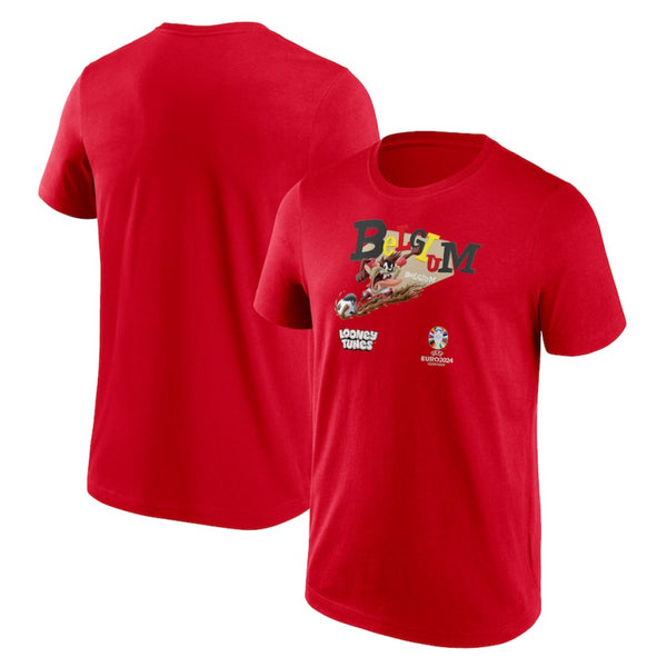 UEFA Euro Men's T-Shirt Football Belgium Looney Tunez Taz Top