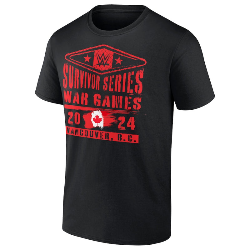 Survivor Series WWE T-Shirt Men's Black 2024 Red Stencil Top