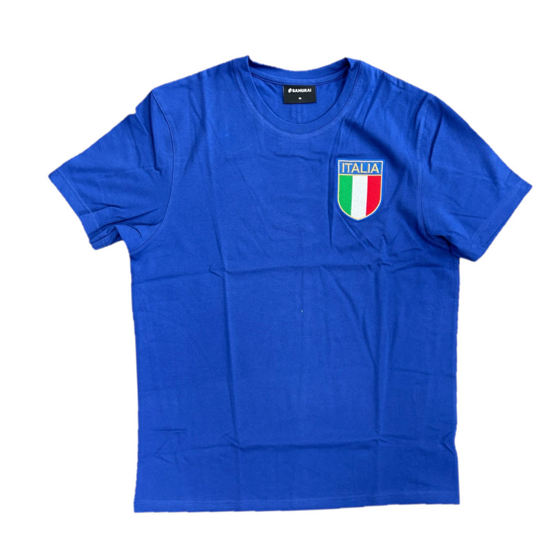 Italy Men's Rugby T-Shirt Samurai Vintage Royal Top
