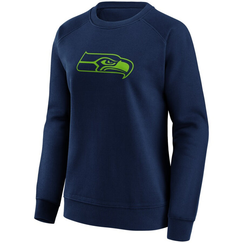 Seattle Seahawks Navy Sweatshirt Women's NFL Mono Logo Top