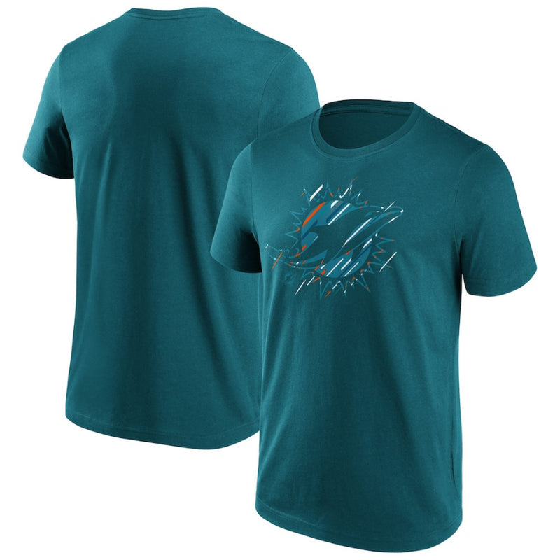 Miami Dolphins Men's T-Shirt NFL Etch Logo Top