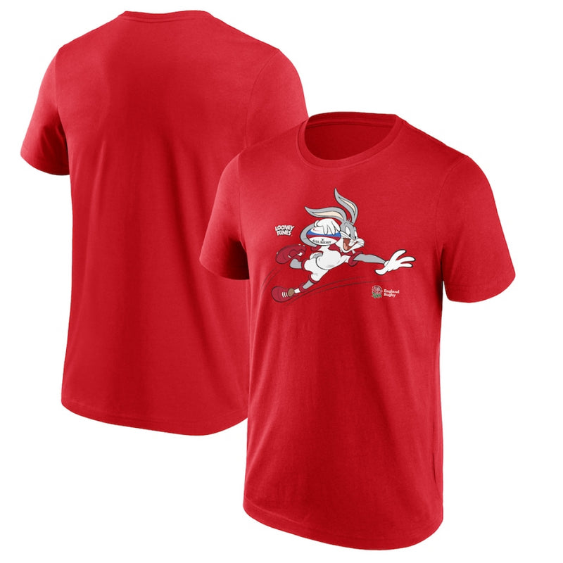 England Rugby Men's T-Shirt Bugs Bunny Red Top