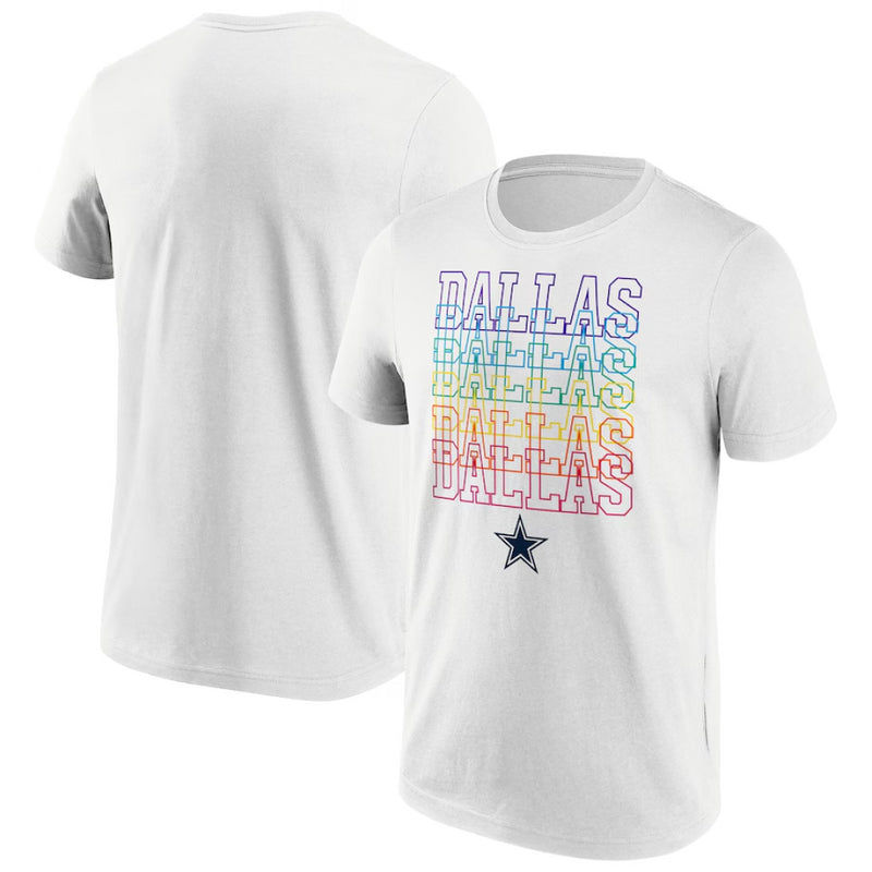 Dallas Cowboys NFL T-Shirt Men's Pride Graphic White Top