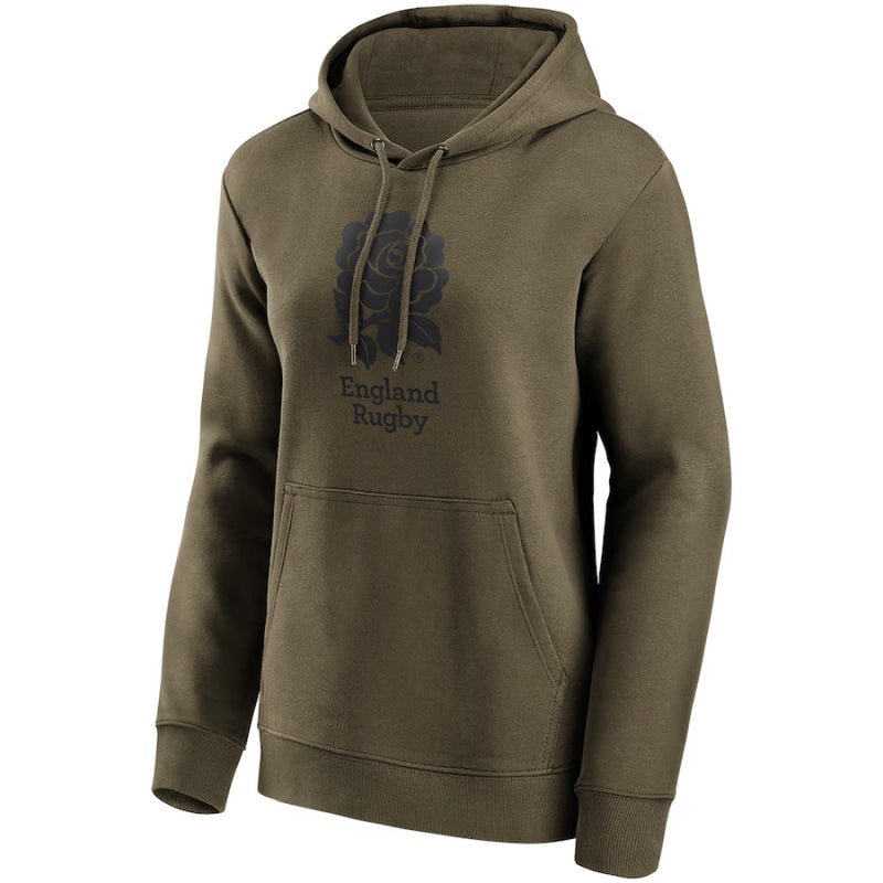 England Rugby Women's Hoodie Khaki Mono Logo Graphic Hoodie