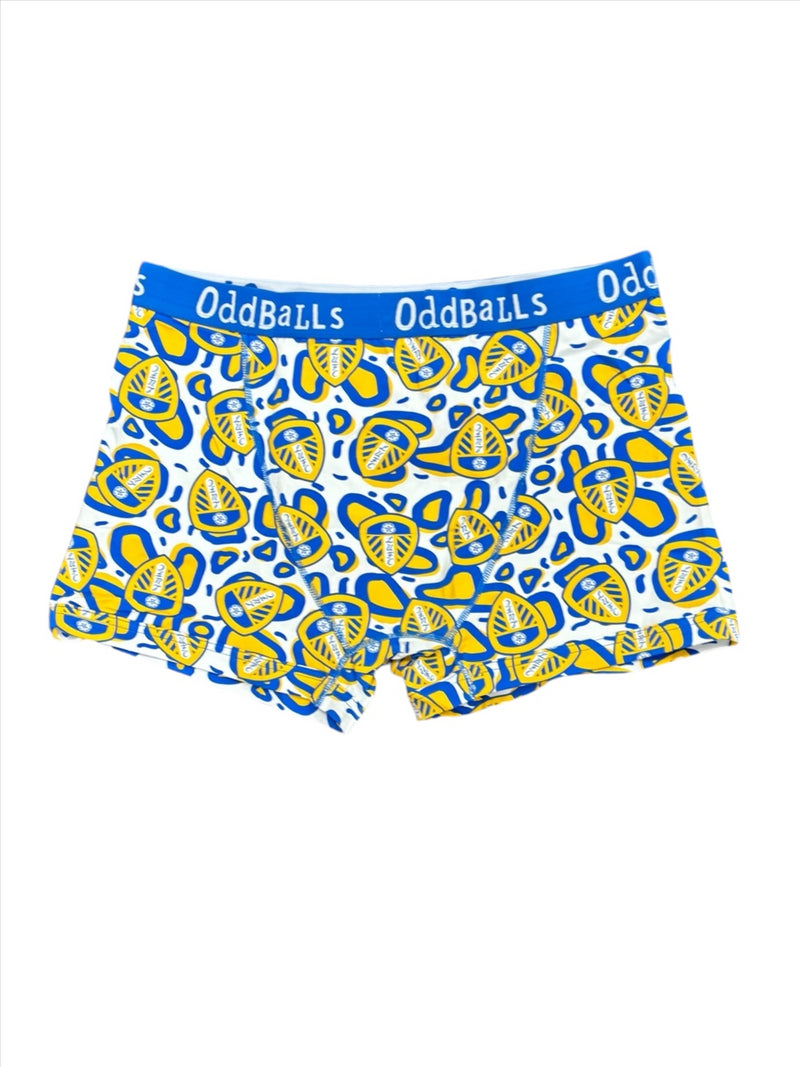 Leeds United Football White Boxers Men's Oddballs Logo Pants