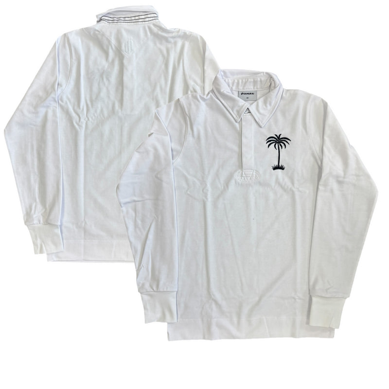 Fiji White Rugby LS Shirt Men's Samurai Heritage Jersey