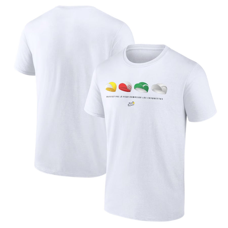 Tour De France T-Shirt Men's Cycling White Cap Graphic T-Shirt
