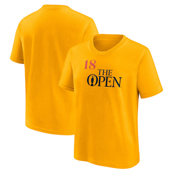The Open Golf T-Shirt Kid's Pin Flag Wordmark Top