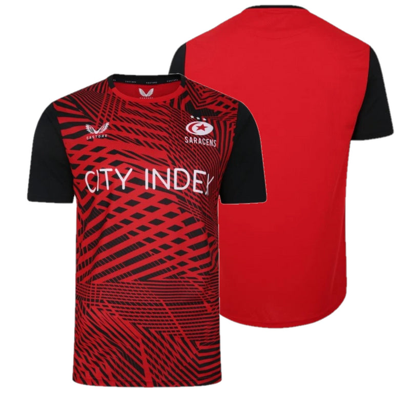 Saracens Rugby SS T-Shirt Kid's Castore Training Top