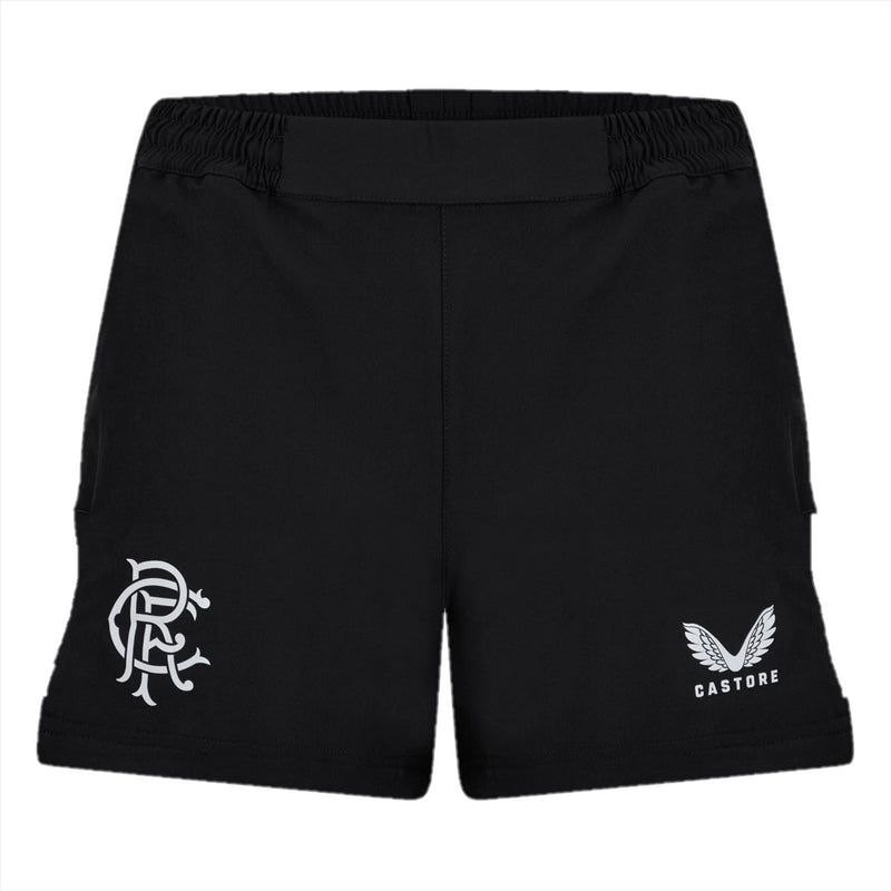 Rangers Women's Football Shorts Castore Black Training Shorts