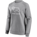 Derby County Women's Sweatshirt Football Mono Logo Grey Top