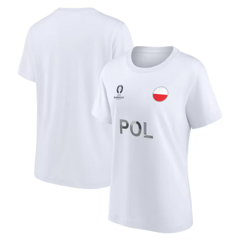 UEFA Euro Women's T-Shirt Football Poland Nation Flag Top