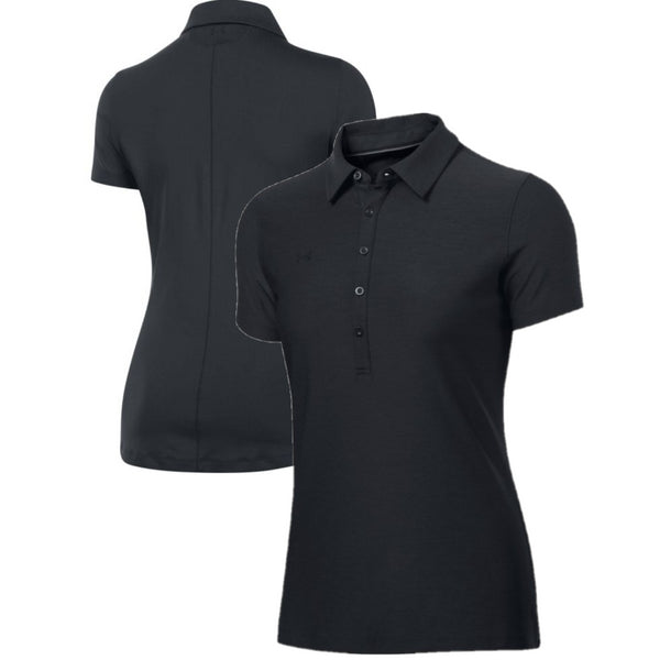 Under Armour Women's Polo Black Stinger Short Sleeve Polo Shirt