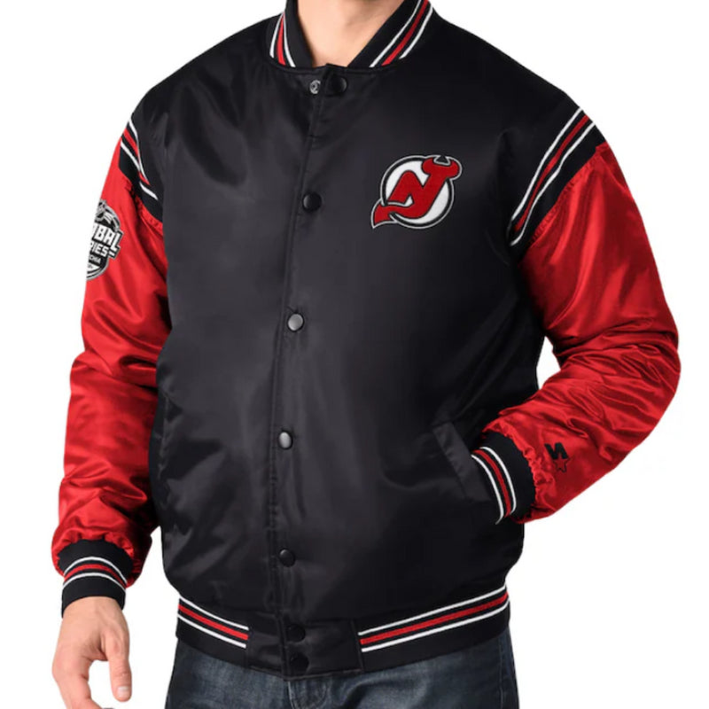 New Jersey Devils Jacket NHL Men's Starter Black Varsity Jacket
