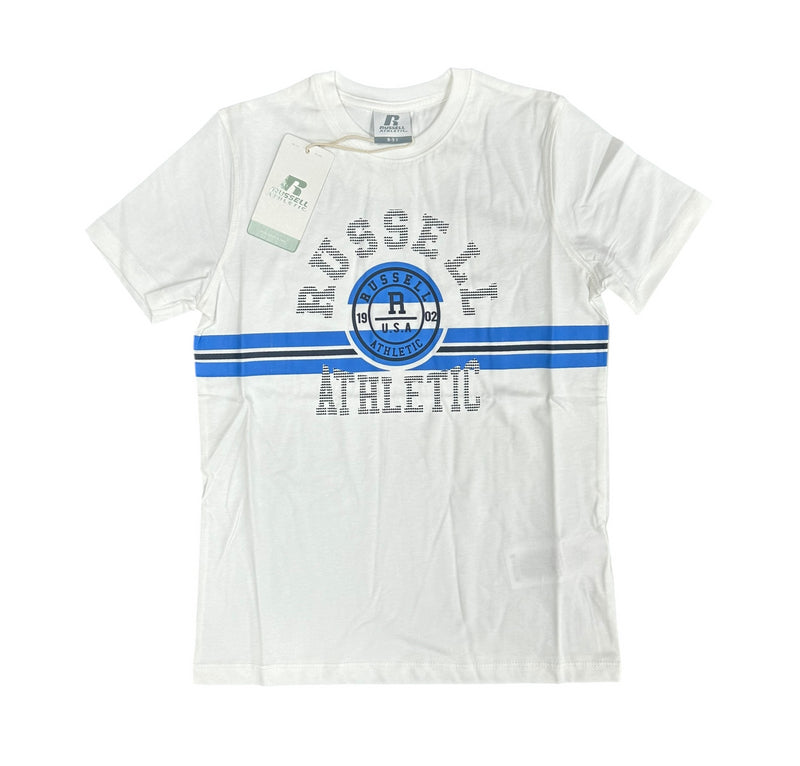 Russell Athletic Kid's T-Shirt Bright White Graphic Top