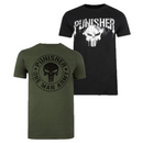 Punisher 2 Pack T-Shirt Men's Green And Black Graphic Top