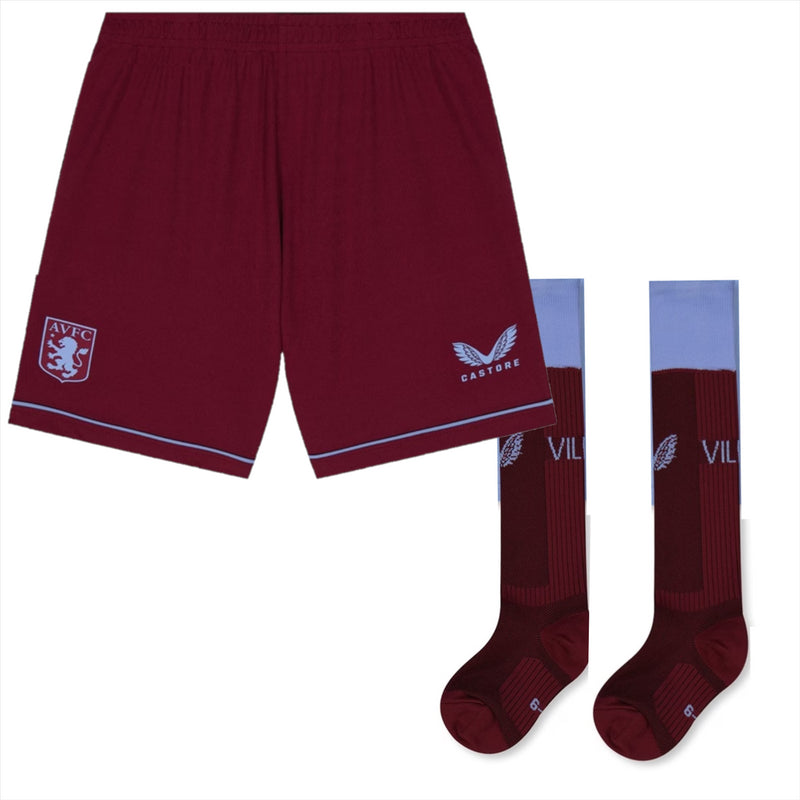 Aston Villa Football Kit Kid's Castore Mini Short and Socks Set