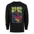 Deadpool Black T-Shirt 90s Arm Men's LS Top