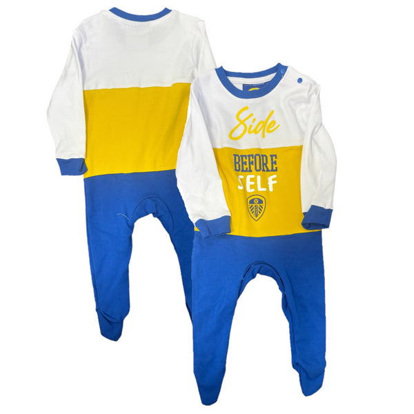 Leeds United Sleepsuit Baby Football LS Romper
