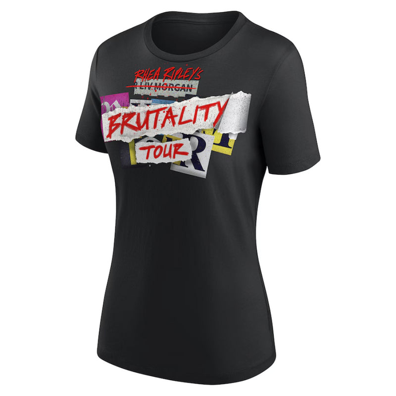 Rhea Ripley WWE T-Shirt Women's Black Brutality Tour Top