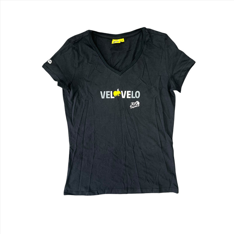 Tour De France T-Shirt Women's Cycling Black Velovelo T-Shirt
