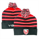 Gloucester Rugby Adult Beanie Oxen Multi Stripe Bobble Hat
