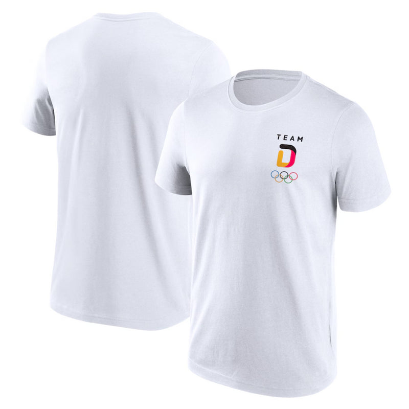 Paris Olympics Men's T-Shirt Team D Small Logo White Top