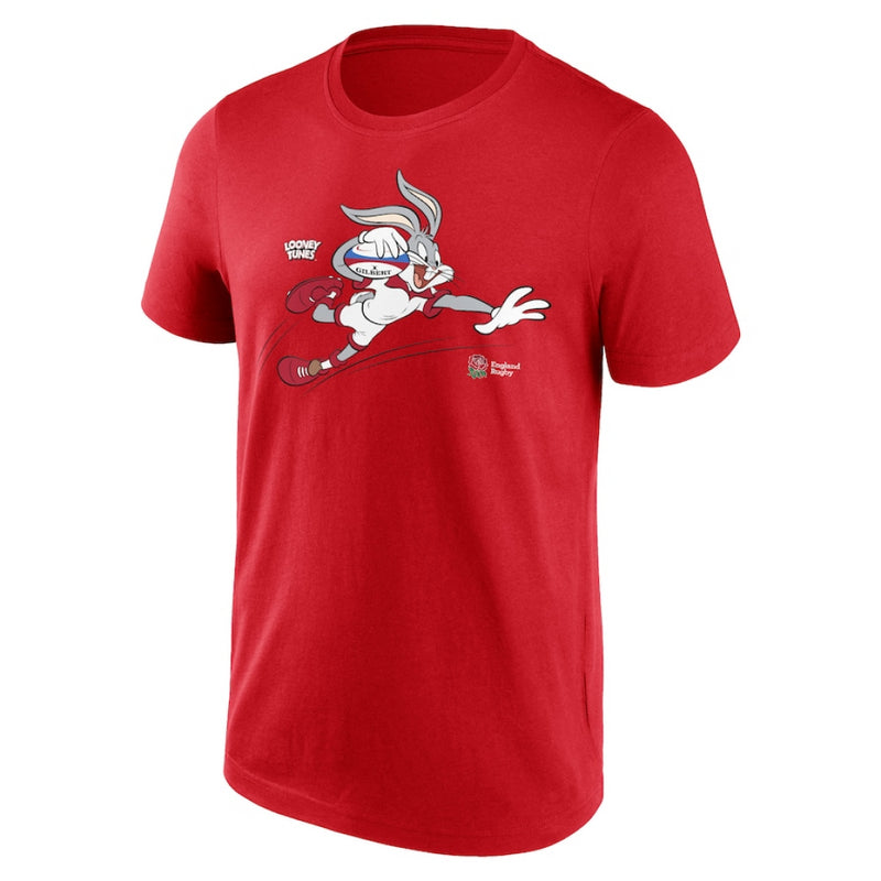 England Rugby Men's T-Shirt Bugs Bunny Red Top