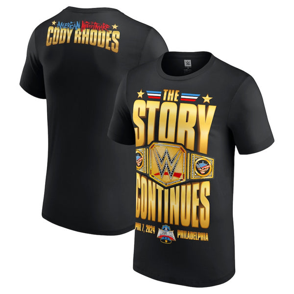 WWE Men's Graphic T-Shirt Cody Rhodes Story Continues Top