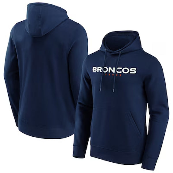 Denver Broncos Men's Hoodie NFL Wordmark Navy Top