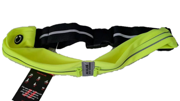 Akalas Yellow Running Belt Sweatproof Waist Pack Bag