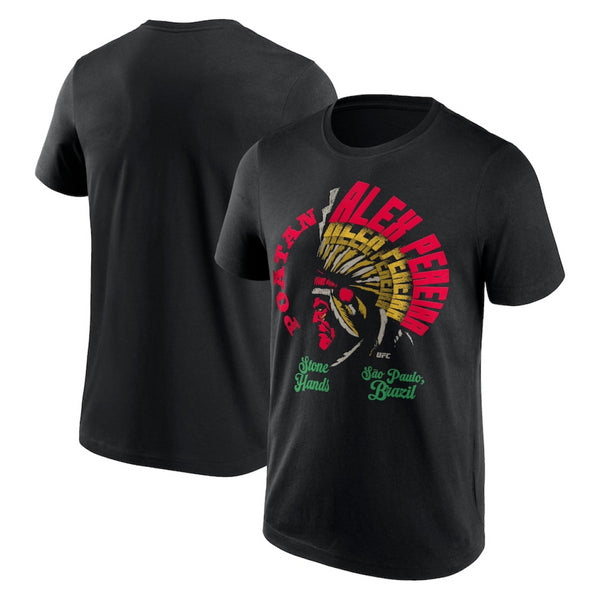 UFC Alex Pereira T-Shirt Men's Poatan Headdress Black Top