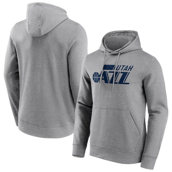 Utah Jazz Men's Hoodie NBA Grey Mono Logo Graphic Hoodie